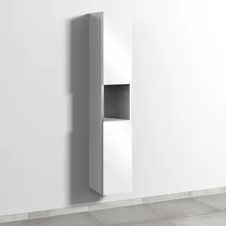 Sanipa 3way Hochschrank mit 2 Türen und 1 offenem Fach, Weiß-Glanz BS11378