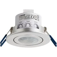 SEBSON Bewegungsmelder Infrarot Sensor Unterputz Decke - programmierbar Reichweite 8m 360°, (1-St), Einbauloch Ø65-75mm, LED geeignet 600W, IP20, 230V, 3 Draht