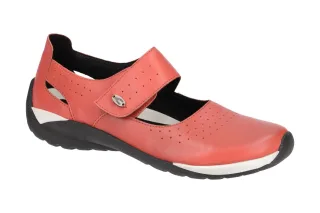camel active 844.74.02 MOONLIGHT Damen Slipper Leder corall rot - Klettversch...