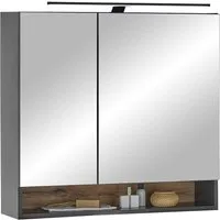 BASIC by Balculina Spiegelschrank Denver Spiegelschrank, Badezimmerschrank BxHxT 80x75x22 (1-St) Breite 80 cm, Tür L/R montierbar, Softclose