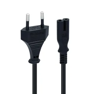 Netzkabel Euro-Stecker 2-polig [für PS5 PS4 PS3 Xbox Serie X/S] schwarz