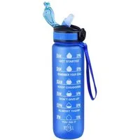 Botells Trinkflasche Sport Trinkflasche, Motivation, Wasserflasche + Strohhalm & Shakerball, Trinke während deiner Aktivität, leicht, auslaufsicher, motivierend