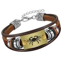 Firetti Armband Schmuck Geschenk Armschmuck Armkette Edelstein Sternzeichen, Made in Germany - mit Hämatit - mit Holzimitat