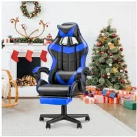 Ferghana Gaming-Stuhl Gaming Sessel mit Fußstütze,Kopfstütze,MassageLendenkissen (Packung), Ergonomisch Gaming Stuhl für Gamer YouTube Livestreaming Xbox