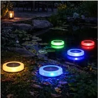 Expo Börse LED Solarleuchte, LED-Leuchtmittel fest verbaut, Farbwechsel, Schwimmlicht Solarlampe Bodenleuchte LED RGB Farbwechsel Erdspieß 5x