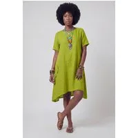 YC Fashion & Style Tunika Leinenkleid – luftiges Oversized Tunika-Kleid – One Size 34–44 dekorative Knopfdetails