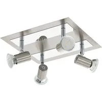 EGLO LED Deckenspot Rottelo, Leuchtmittel inklusive, Spot - L26 x B24 cm - nickel-matt, chrom - 4X4,6W inkl.
