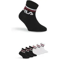 Fila Kurzsocken JUNIOR UNISEX QUARTER PLAIN SOCKS (6-Paar) mit eingestricktem Logo im Bündchen, Kindersocken