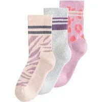 Next Kurzsocken 3 x Gerippte Knöchelsocken mit gepolsterter Sohle (3-Paar)