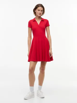Tommy Jeans (PVH Group) - TJW RIB F&F POLO MINI DRESS EXT Amaryllis Red - Gr. - XL