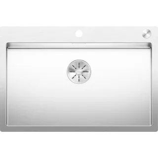 Blanco Claron Spüle 521634 700-IF/A, 76 x 51 cm, Edelstahl, mit PushControl Ablauffernbedienung