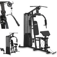 ArtSport Kraftstation ProfiGym 3000, 14 Gewichtsblöcke, mit 14 Gewichten, 77 kg - Bizeps, Lattzug, Butterfly & Beinpresse