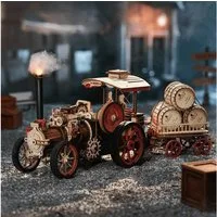Robotime Modellbausatz Dampfmaschine Steam Engine aus Holz, (469-tlg)