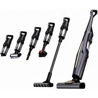Deerma Nass-Trocken-Akkusauger 6-in-1 Akku Staubsauger Kabellos 30KPa Saug Wisch LED Bodenstaubsauger, 450 W, beutellos, mit LED Grünlicht 180° Bodenbürste Selbstreinigung auf Knopfdruck
