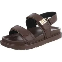 Ital-Design Damen Sandale mit Fersenriemen und Profilsohle Riemchensandalette (91742308) Flach Riemchensandalen in Braun