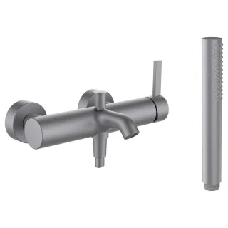 LAUFEN Wannenarmatur Aufputz Kartell LAUFEN mit Zubehör Kunststoffschlauch 1800 mm und Handbrause Tw H3213370901411