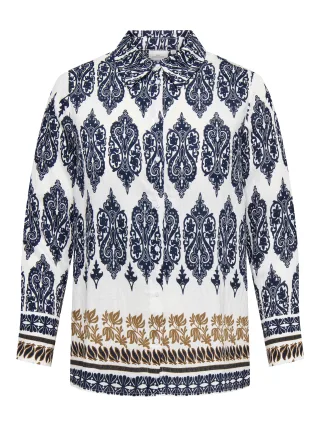 ONLY CARMAKOMA - CARHAVANA L/S SHIRT AOP Cloud Dancer - Gr. - 44