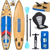 DURAERO Inflatable SUP-Board Stand up Paddle Board SUP, 330x76x15cm, Tragkraft bis 150Kg,Holzoptik