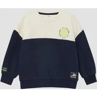 s.Oliver Sweatshirt Sweatshirt Oversize Sweatshirt mit Frottee-Stickerei und Applikationen