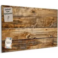 Primedeco Memoboard Metall Holzdielenmaserung – beschreibbar & magnetisch, (Inklusive Stift, Magnete und Montagematerial, 1-tlg., 9 verschiedene Größen), Magnetisch und Beschreibbar