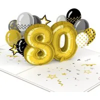 papercrush Geburtstagskarte 80. Geburtstag Pop-Up Karte
