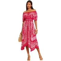 Love & Roses Midikleid Love & Roses Midikleid mit Zipfelsaum, Regular (1-tlg)