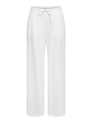 ONLY - ONLITA MW LINEN LOOK WIDE PANT TLR Bright White - Gr. - 32