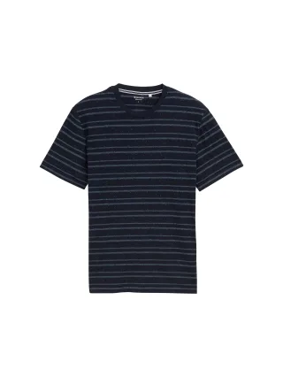 Tom Tailor - T-Shirt mit Streifenmuster navy multicolor nep stripe - Gr. - XXL