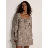 Apricot Minikleid Minikleid mit Polka-Dot-Muster mit Reißverschluss