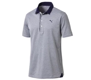 Puma Diamond Jaquard Grey/Navy Performance Fit Herren Golf Polo Shirt 576125 01