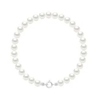 Armband aus echten Süßwasser-Zuchtperlen, halbrund, 5–6 mm