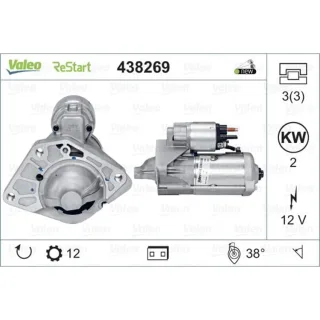 Valeo Starter 2,0 kW Nissan Opel Renault 438269 1,6