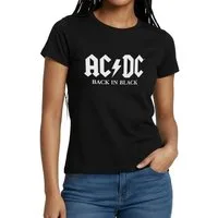 Spreadshirt T-Shirt AC/DC Back In Black Logo Mit Blitz Frauen T-Shirt (1-tlg)