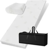 ELONEO Bett-Set Reise-Set 3-teilig: Visko-Topper, Nackenstützkissen & Tasche