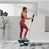 HOMCOM Stepper Fitness Swing Stepper mit LCD-Schirm und Handgriff (Hometrainer für Zuhause, 1-tlg., bis 100 kg), Stahl, ABS, 55cm x 44cm x 108cm