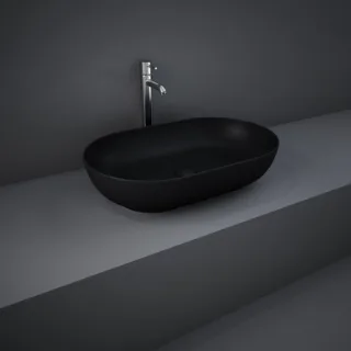 RAK Feeling Aufsatz-Waschbecken FEECT5500504A, oval, 55x35cm, schwarz matt