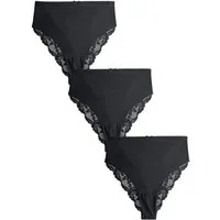 Next Taillenslip Nahtlose Slips mit Spitzem 3er-Pack, hohes Bein (3-St)