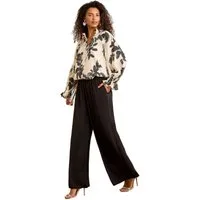 Love & Roses Langarmbluse Love & Roses Bluse mit Kerbausschnitt, Regular (1-tlg)