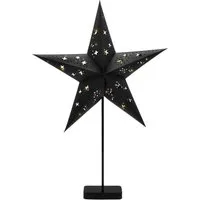 Spetebo LED Stern Deko Leuchte Weihnachtsstern aus Papier in schwarz, Timer, LED fest integriert, warm weiß, mit Timer -Funktion