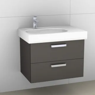 Artiqua 413 Waschtischunterschrank für Citterio 500545 ( ehem. 123575) Stahlgrau Metallic, 413-WU2L- 413-WU2L-K101-7141-88