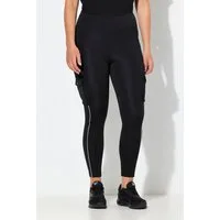 Ulla Popken Leggings Sport-Leggings Cargotaschen Powerstretch Reflektor