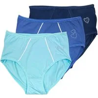 Toker Collection® Hüftslip Hipster "Sabrina" mit Glitzerapplikation 3 Stück (Packung, 3er Pack) Kontrastnähte im Vorderteil