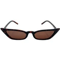 LUXXADA Sonnenbrille Damen Cat Eye extra schmal Influencer Festival Brille Extra Schmale Katzenaugen Gläser in Braun Getönt