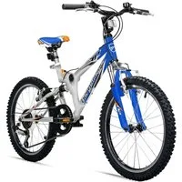 bergsteiger Mountainbike Montreal 20, 24 Zoll Kinderfahrrad, 6 - 13 Jahre, Mädchen, Jungen, 6 Gang Shimano Tourney RD-TY21 Schaltwerk, Kettenschaltung, Scheibenbremse, V-Brake