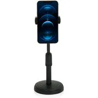 hjh OFFICE Handy-Halterung Handy & Tablet Halterung Flexmobi Ii Kunststoff, (bis 3.5 Zoll, Halter mit Tellerfuß, 360° schwenkbar, höhenverstellbar)