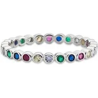 Bruno Banani Fingerring Schmuck Geschenk Silber 925 Damenring Memoire Regenbogen, mit Zirkonia (synth)