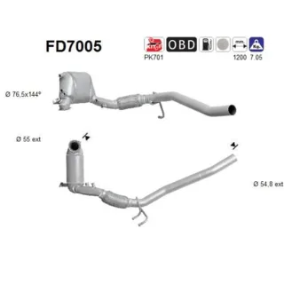AS Dieselpartikelfilter Audi Seat Skoda VW 1,9 2,0 TDI