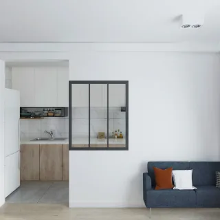 Stahl Innenfenster 3-teilig 930x1080mm