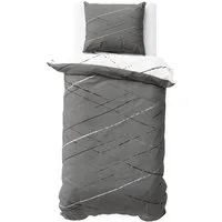 Visaggio Bettwäsche Hochwertige Polycotton Bettbezug in 6 Größen, Renforcé, 2 teilig, schlichtes Streifen Design mit Wendeseite, Beige, Grau und Grün