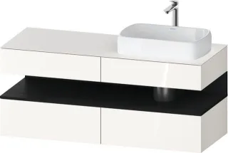 Duravit Qatego Konsolenwaschtischunterbau wandhängend Weiß Hochglanz 1400x550x600 mm - QA47660162200 QA4766016220010